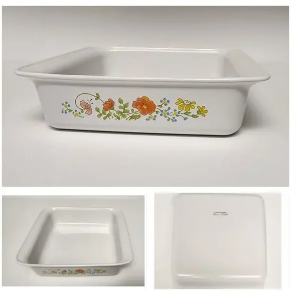 Corning Ware Wildflower 2.5 Qt. Casserole Dish Lid/ Anchor Hocking 2Qt Bakeware - Picture 3 of 16